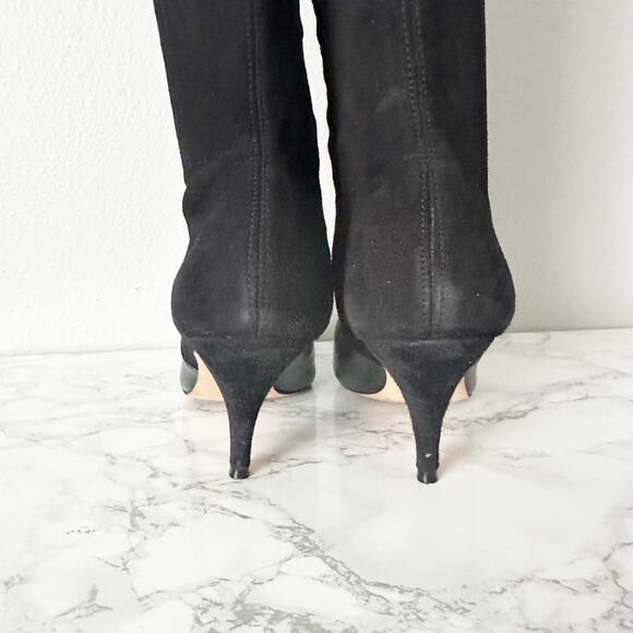 Tory Burch Georgina Suede Leather Black Knee High Heeled Boots Women’s Size 9.5 - Picture 5 of 15